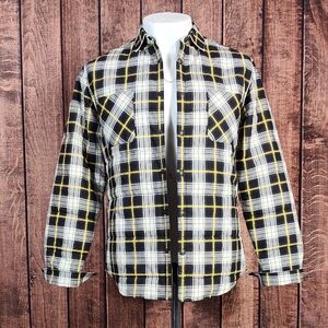Good Man Lined Black White and Yellow Shacket Excellent Condition